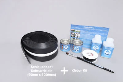 Set: Schlauchboot Scheuerleiste (60mm) + Kleber Kit, Unterer Schutz 3 Meter - Bild 1 von 4