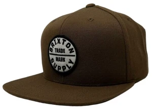 Brixton Men's Snapback Hat Oath III Bison Brown Embroidered Wool Blend Cap - Picture 1 of 5