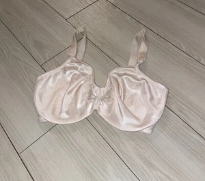 Vintage Vtg Bali 3364 Satin Minimizer Bra Unpadded UW Womens 32D Light Beige - Picture 1 of 6