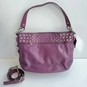 Like new! Coach Zoe Studded Leather Hobo Bag – Purple (F15237) - Picture 1 of 11