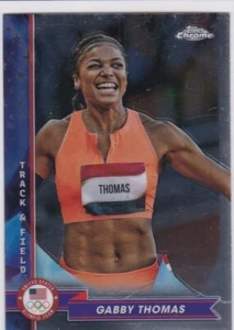 GABBY THOMAS Topps Chrome TEAM USA Track & Field Olympics GOLD PARIS 2024 CARD - Picture 1 of 2