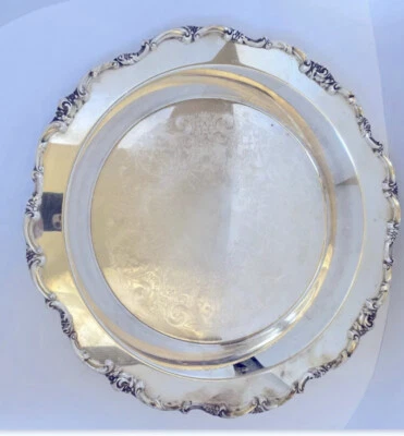 Plato/bandeja vintage Lunt Eloquence redondo plateado plato buffet moderno victoriano Foto 1 de 4