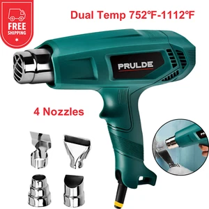 Heat Gun, Dual Temp 752℉-1112℉, Hot Air Gun Kit 4 Nozzles - Crafts & Shrink Wrap - Picture 1 of 8