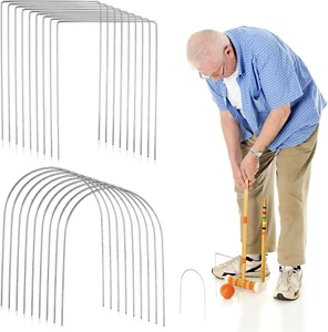 18 Pcs Metal Croquet Wickets 9 X 7.8 Inch for Lawn Backyard Outdoor Game - Picture 1 of 12