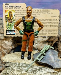 GI Joe Vintage ARAH 1984 V1🔥ROADBLOCK🔥Near Complete W/Peach File Card- Sweet! 