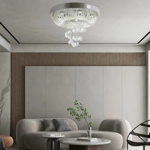 Modern Ceiling Pendant Light Crystal Glass Chandelier Style LED Dimmable Light - Picture 1 of 19