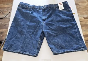 Wrangler Five Star DENIM JEAN SHORTS Relaxed Fit Flex Big Men's 46" Dark Wash - Picture 1 of 7