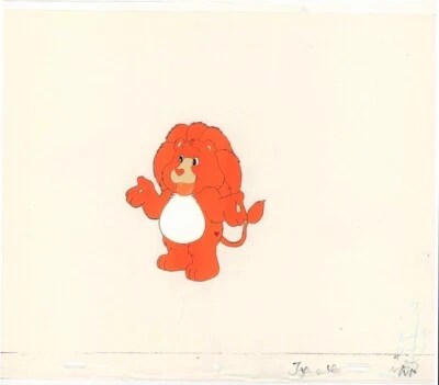 1980s CARE BEARS MOVIE ORIGINAL ANIMATION CEL + DRAWING PRODUCTION ART LION TCFC - Image 1 of 2