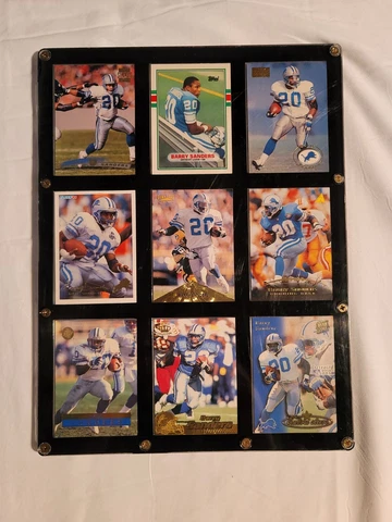 BARRY SANDERS 9 CARD PLAQUE DETROIT LIONS TOPPS ROOKIE CARD Cover
