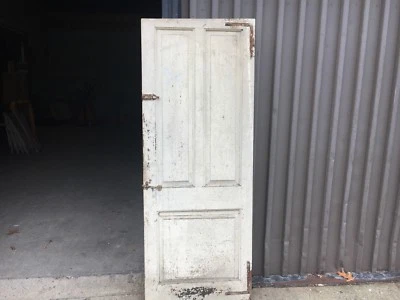 c1830 Porta painel elevado pintura antiga crocante 76 x 29,5" - três painéis ferragens antigas - Imagem 1 de 4