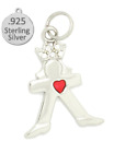 Queen of the Day 925 Sterling Silver Charm w crown CZ red heart expoxy 2.3 g New