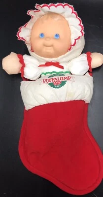 Medias de Navidad vintage para niños Puffalump cabello rubio ojos azules nuevas 1991 Foto 1 de 4