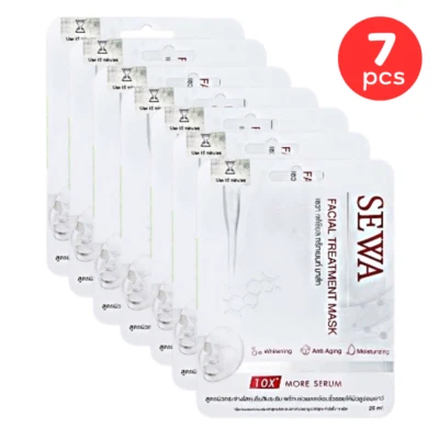 SEWA Sheet Mask Facial Treatment Anti-Aging Moisturizing White Serum 26ml x7 - Image 1 of 4