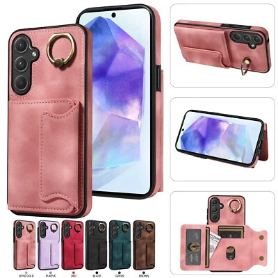 Funda de teléfono con bolsillo para tarjeta con soporte de anillo para Samsung Galaxy A55 A54 A53 A52 A14 Foto 1 de 4
