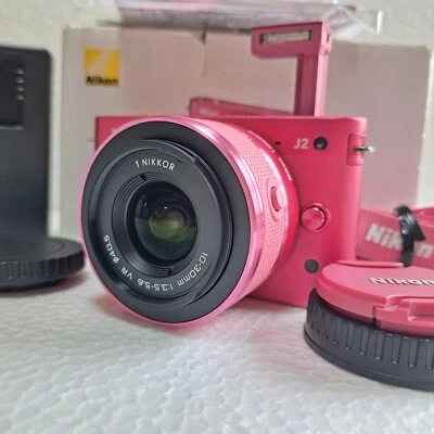 Rare [Top MINT w/Box] Nikon 1 J2 with NIKKOR VR 10-30mm F3.5-5.6 Pink From JAPAN - Image 1 of 4