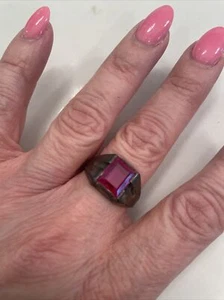 sterling silver ring with ruby 5 Gram - Picture 1 of 7