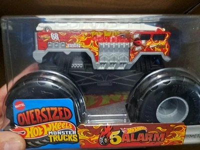 5 警报器 1/24 风火轮怪物卡车火焰全新密封热销物品礼品玩具 — 第 1/3 张图片