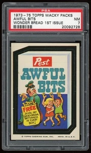 1973 Topps Wacky Packages pegatina Awful Bits Wonder Bread primera serie PSA 7 - Imagen 1 de 2