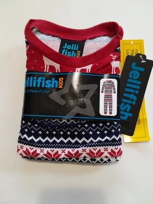 Jellifish Kids унисекс 4T олень Fair Isle Рождественский пижамный набор 2 изделия новый с Ярлыками - Изображение 1 из 4