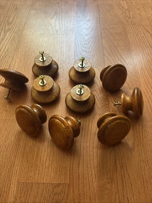 Lot Of 10 Antique Vintage Wooden 2" Door Knob Pulls for for Drawer Dresser Knob - Image 1 of 4