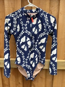 CREWCUTS One Piece Swimsuit 14 Long Sleeve Wear Your Shade UPF 50+ Blue Tie Dye - Picture 1 of 9