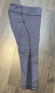 Zella Leggings Capri Mesh Insert Heathered Steel Blue Yoga Athletic Size Medium - Picture 1 of 6