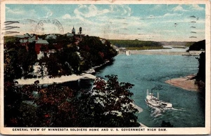 MINNESOTA SOLDADOS HOGAR GOBIERNO DE EE. UU. Alta presa vista de pájaro postal postal - Imagen 1 de 2