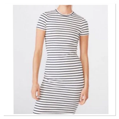 Cotton On Navy Grey Stripe Midi Dress S - image 1 of 3