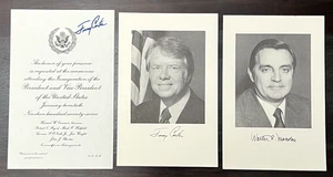 Foto de Mondale de invitación de inauguración firmada por el presidente Jimmy Carter 1977 sin certificado de autenticidad - Imagen 1 de 10