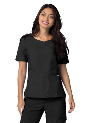 Adar Women Medical Nurse Uniform Sweetheart V-Neck  Multiple Pockets Scrub Top - Image 1 of 4