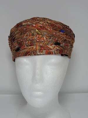 Vintage "LEMINGTON" women's PILLBOX HAT 1950s w/multicolor jewels -EUC - Imagem 1 de 4