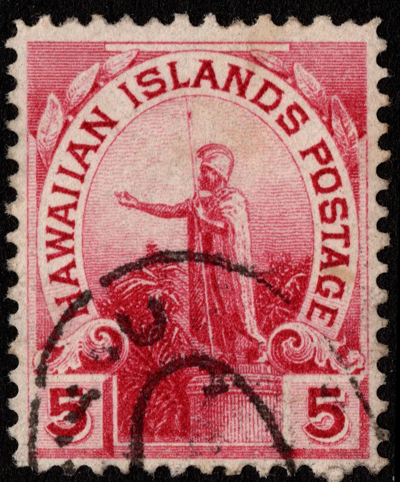 Hawaii Stamp Scott # 76 w San Francisco Cancel 5 Cents Rose Lake King Kamehameha - Image 1 of 1
