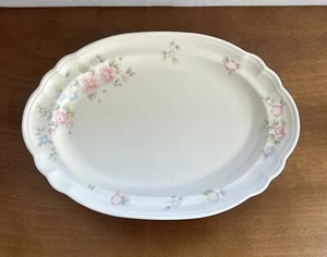 VINTAGE PFALTZGRAFF TEA ROSE OVAL LARGE SERVING TRAY PLATTER USA 14.5'' x 10'' - Picture 1 of 23