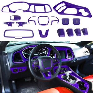 19x Kit de embellecedor de cubierta de tablero interior púrpura para Dodge Challenger 2015-22 accesorios - Imagen 1 de 13
