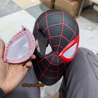 Handmade Miles Morales Spider-man Mask 1:1 Wearable Full Helmet Cosplay Prop New - Image 1 of 4