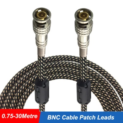 BNC Cable Patch Leads Male to Female for CCTV Camera to DVR Video Lead 0.75m-30m - Image 1 of 4