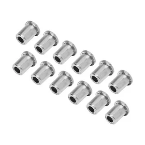 (Argento)12PCS Chitarra Through Body Ferrules Ricambio Boccola Corda Metallo ECA - Foto 1 di 22