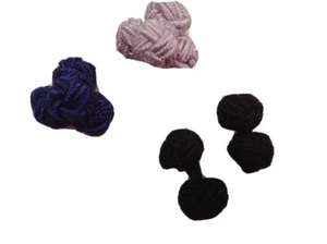 NEW, set of 3, link up knot balls silk cufflinks, gray, royal blue, black,unisex - Picture 1 of 2