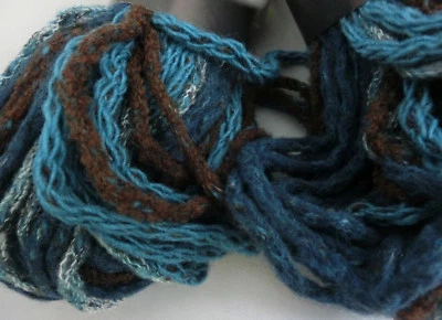 (99 €/kg): 50 g Austermann TORINO, Fb.04 türkis/braun, dickes Effektgarn  #2714 - Bild 1 von 2