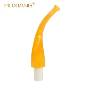 MUXIANG Amber Bent 9mm Filter Bit Stem for Meerschaum Corncob Pipe Acrylic Stem - Picture 1 of 9