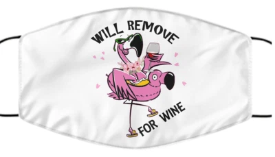 Mask Flamingo Face Funny Reusable Washable Flamingo Mask Will Remove For Wine - Image 1 of 4