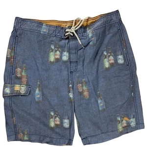 Tommy Bahama Relax Men's Size L Swim Trunks Blue Beer Print Casual Pool Beach - Picture 1 of 8