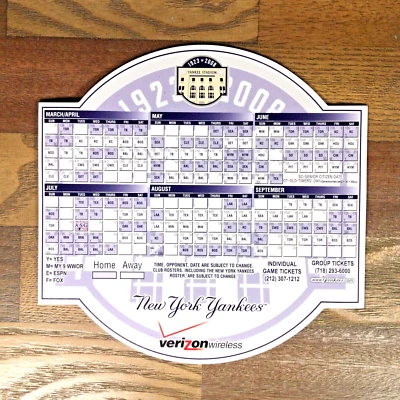2008 New York Yankee Stadium The Final Season Schedule Magnet 6" x 6" - Image 1 of 4