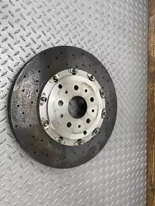 08-14 Ferrari California Single 1 Rear Carbon Brake Rotor W/ Hat OEM 304561 - Foto 1 di 6