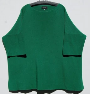 NEW Eskandar SNAP PEA Mini Moss Stitch Mid Weight Cotton Knit 32" Long Tunic O/S - Picture 1 of 4