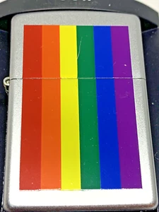 VTG 2004 LGBTQ PRIDE FLAG ZIPPO LIGHTER BE PROUD NEW MINT Only one on eBay - Picture 1 of 7