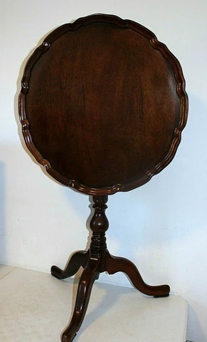 Beautiful Vintage Ethan Allen Mahogany Tilt Top Pie Crust Table, Round Accent Cover