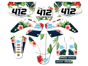 2000-2001 CR 125 R TROPIC White Senge Graphics Kit Compatible with Honda - Bild 1 von 10