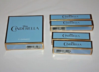 MAC Disney Cinderella Iridescent Powder/Pressed + Lip Glass & Lipstick Set 5 New - Image 1 of 3