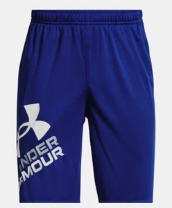 Under Armour Boys Prototype 2.0 Logo Shorts Size YLG Youth Large Blue - Picture 1 of 2